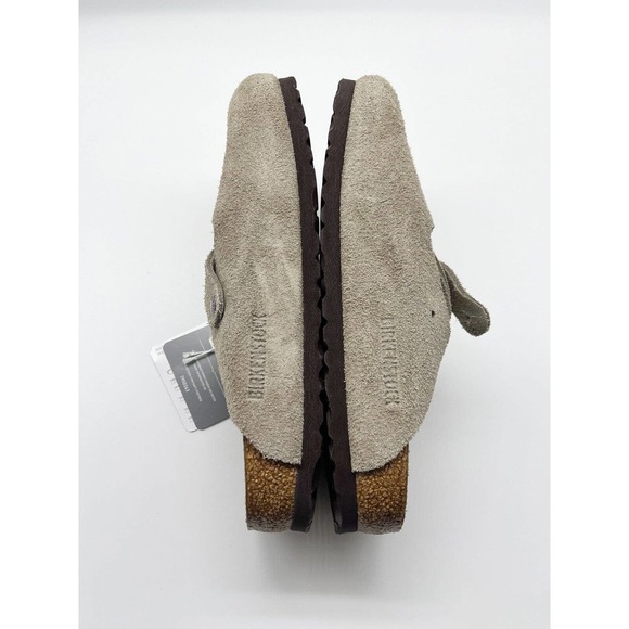 Birkenstock Boston Taupe Soft Footbed Comfort Cork Sole Slip Ons Size 6.5 - Picture 7 of 10